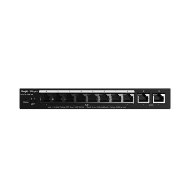 ⁦سويتش POE ريجي 10 بورت RG-ES210GC-LP⁩ - الصورة ⁦2⁩